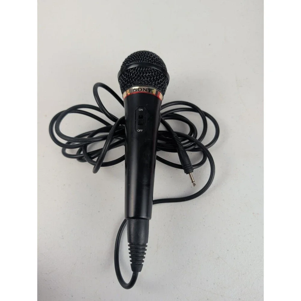 Sony F-V220 Dynamic Handheld Wired Microphone 3.5mm Plug Black Gray Accent